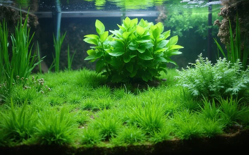 Heavily planted freshwater aquarium under Fluval Plant 3.0 LED