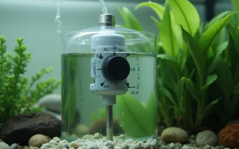 Eheim Jager adjustable heater installed in freshwater aquarium
