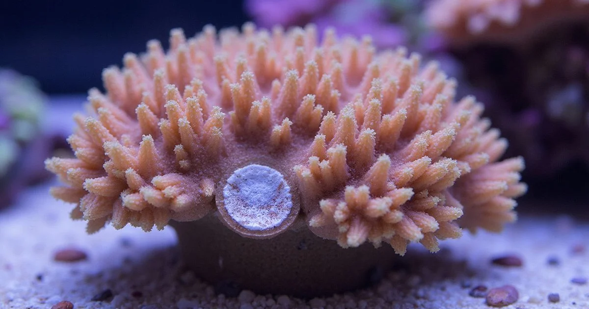 Acropora colony showing early-stage RTN tissue loss at the base