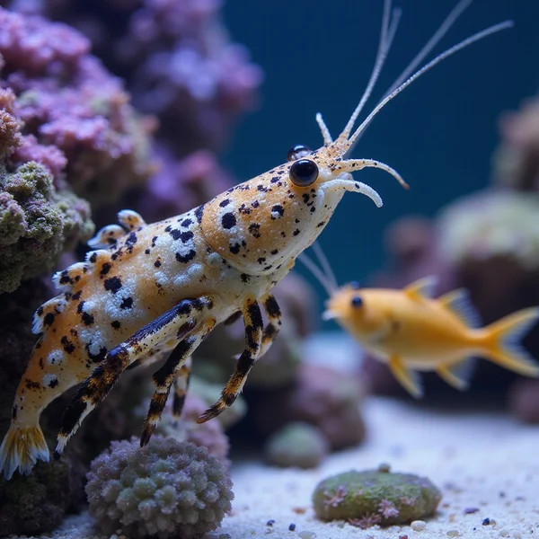 Cleaner shrimp grooming a banggai cardinal